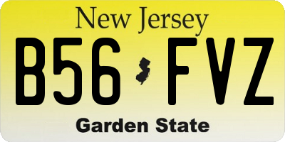NJ license plate B56FVZ