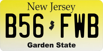NJ license plate B56FWB