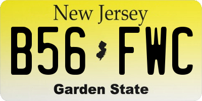 NJ license plate B56FWC