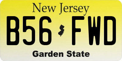 NJ license plate B56FWD