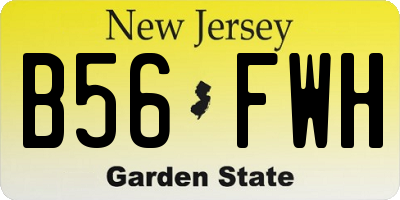 NJ license plate B56FWH