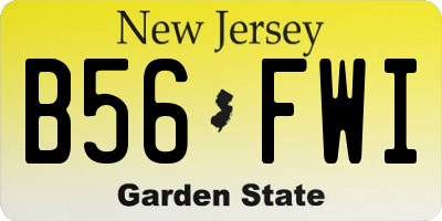 NJ license plate B56FWI