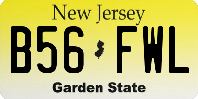 NJ license plate B56FWL