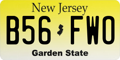 NJ license plate B56FWO