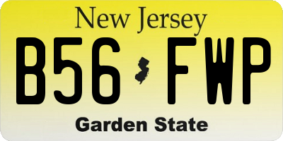 NJ license plate B56FWP