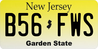 NJ license plate B56FWS