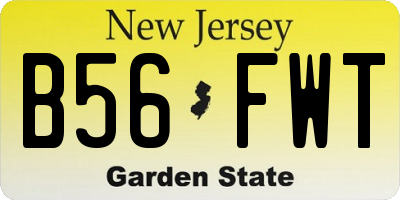 NJ license plate B56FWT