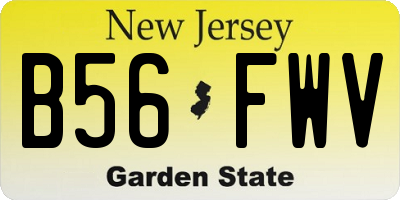 NJ license plate B56FWV