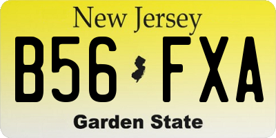 NJ license plate B56FXA