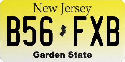NJ license plate B56FXB