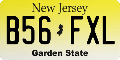 NJ license plate B56FXL