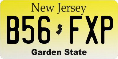 NJ license plate B56FXP