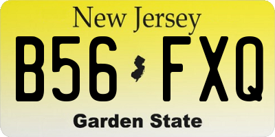 NJ license plate B56FXQ
