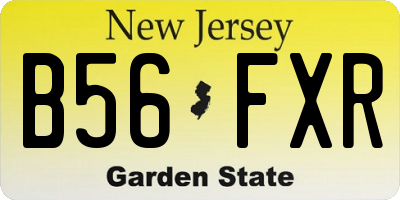 NJ license plate B56FXR