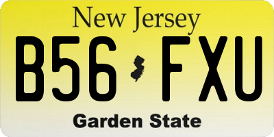 NJ license plate B56FXU
