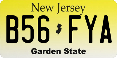 NJ license plate B56FYA