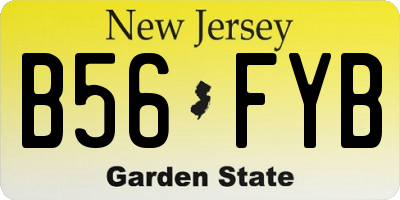 NJ license plate B56FYB