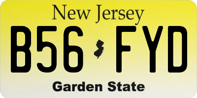 NJ license plate B56FYD