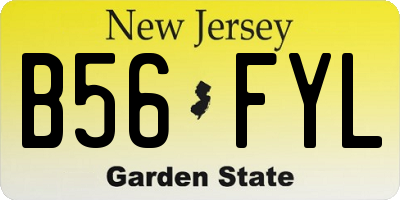 NJ license plate B56FYL