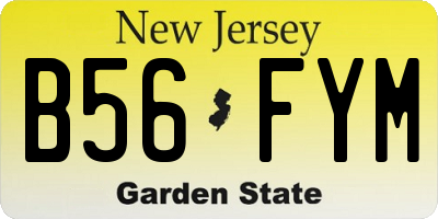 NJ license plate B56FYM