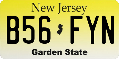 NJ license plate B56FYN