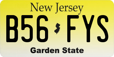 NJ license plate B56FYS