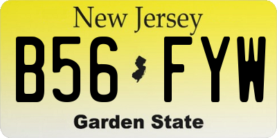 NJ license plate B56FYW
