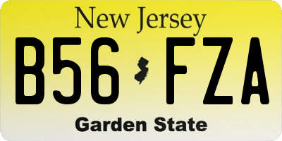 NJ license plate B56FZA