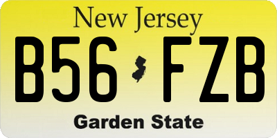 NJ license plate B56FZB