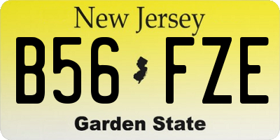 NJ license plate B56FZE