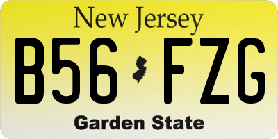 NJ license plate B56FZG