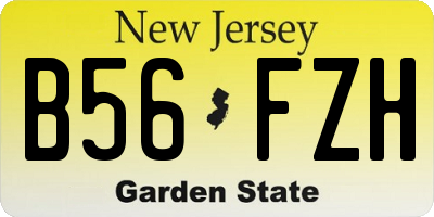 NJ license plate B56FZH