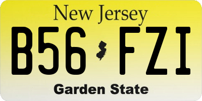 NJ license plate B56FZI