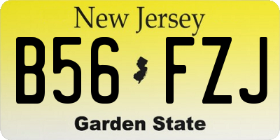 NJ license plate B56FZJ