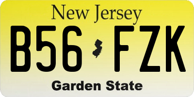 NJ license plate B56FZK