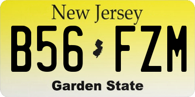 NJ license plate B56FZM