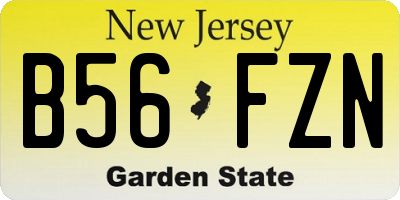 NJ license plate B56FZN
