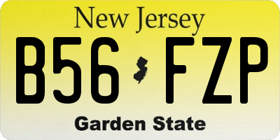 NJ license plate B56FZP
