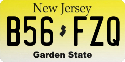 NJ license plate B56FZQ