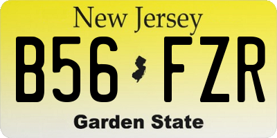 NJ license plate B56FZR