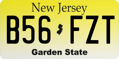 NJ license plate B56FZT