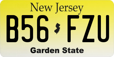 NJ license plate B56FZU