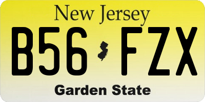 NJ license plate B56FZX