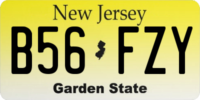 NJ license plate B56FZY