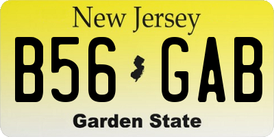 NJ license plate B56GAB