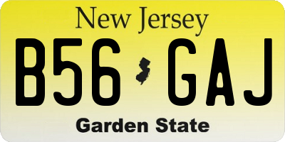 NJ license plate B56GAJ