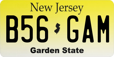 NJ license plate B56GAM