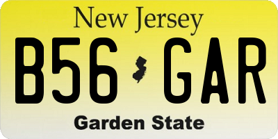 NJ license plate B56GAR