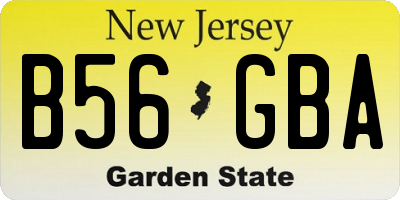 NJ license plate B56GBA