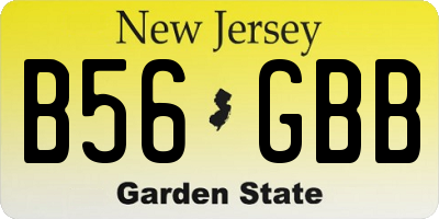 NJ license plate B56GBB